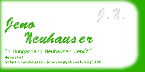 jeno neuhauser business card